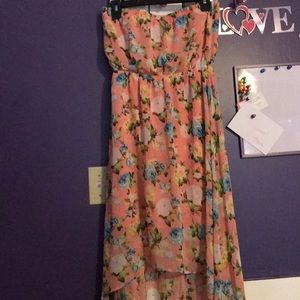 High low dress that is floral